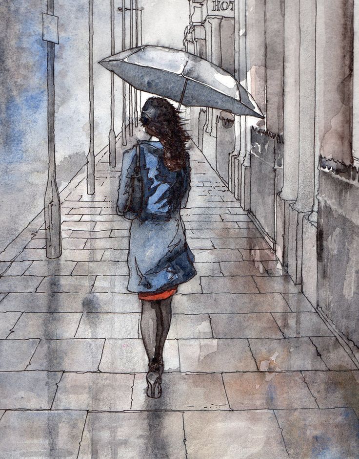 девочка под дождем